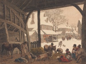 Uma Cena de Neve da Aldeia de Robert Hills