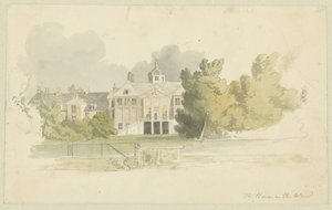 Vista de Huis ten Bosch Desenhos para séries de águas-tintas Sketches in Flanders and Holland (título da série) de Robert Hills