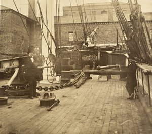 Brunel a bordo do Aphrodita, Liverpool de Robert Howlett
