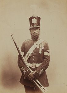 Cor-sargento John Paul, Sapadores Reais e Mineiros, 1856 (foto sépia) de Robert Howlett