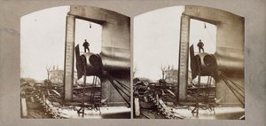 O Leviathan &39;Steam Ship aka&39; The Great Eastern &39;, em construção, c.1857 (estéreo de albumina) de Robert Howlett