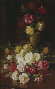 Sem título (rosas), c.1905-1915 (óleo sobre tela) de Robert Jenkins Onderdonk