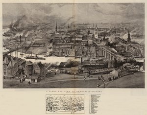 Uma visão panorâmica de Newcastle-on-Tyne