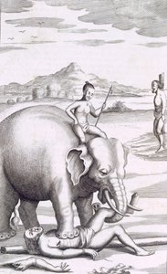 Uma execução por um elefante, pub. 1681. de Robert Knox