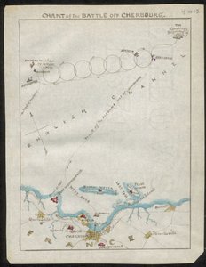 Mapa da batalha ao largo de Cherbourg. LOC gvhs01.vhs00168