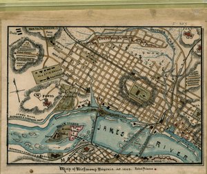 Mapa de Richmond, Virgínia...1863. LOC gvhs01.vhs00051