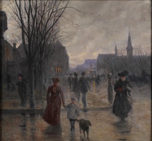 Noite chuvosa na Avenida Hennepin, c.1902