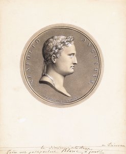 Imperador Napoleão I, de perfil à direita - Um desenho para uma medalha de Robert Lefevre