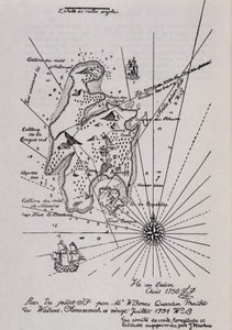 Mapa de uma ilha no Tresor (Piratas?) de Robert Louis Stevenson