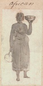 Rough Sketch da Mulher Africana com Cestos