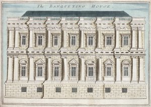 Banqueting House, Whitehall, de "Um livro sobre as perspectivas dos lugares notáveis da cidade de Londres", c.1700 (gravura)