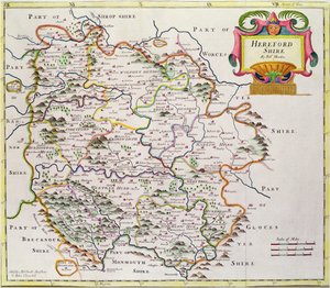 Mapa de Herefordshire, 1695
