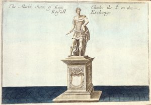 Estátua em mármore do Rei Carlos II (1630-85) no Royal Exchange, de 
