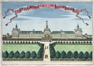 O Hospital de Belém, de &39;Um livro das perspectivas dos lugares notáveis em e sobre a cidade de Londres&39;, c.1700 de Robert Morden