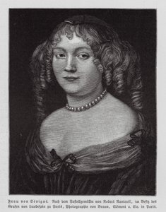 Madame de Sevigne, escritora francesa (gravura)