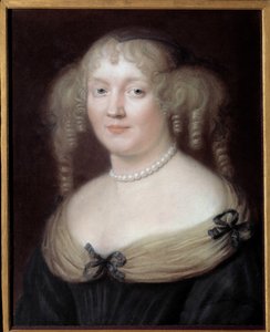 Retrato de Marie de Rabutin-Chantal (Rabutin Chantal), Marquise de Sevigne dit Madame de Sevigne (1626-1696), mulher de letras. Castelo de Rabutin Ocupado. Pintura de Robert Nanteuil (1623-1678). Musee Carnavalet.
