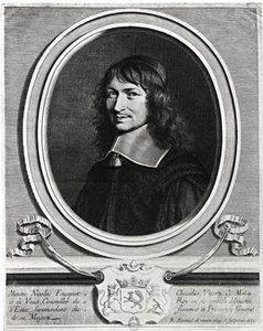 Retrato de Nicolas Fouquet (1615-80) 1662 (gravura) (foto a p-b) de Robert Nanteuil