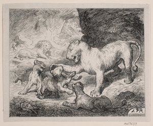 Os filhotes de leão. Ilustração para Chr. "Livro de imagens para grandes e pequenos" de Winther de Robert Neergaard