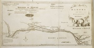 Daomé e seus arredores, de "A História do Daomé", de Archibald Dalzel, gravada por Woodman e Mutlow, pub. 1793 de Robert Norris