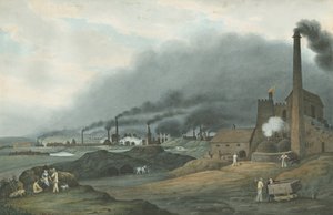 Bilston - Bradley Iron Works: pintura a aquarela, 1837