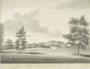 Moseley Court: desenho em sépia, 1837