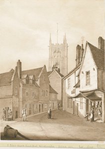 Wolverhampton - Igreja de São Pedro: desenho em sépia, 1838
