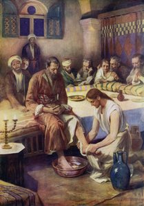 Jesus Lavando os Pés dos Discípulos (cor litho)