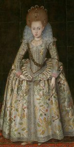 Princesa Elizabeth 1596-1662, mais tarde rainha da Boêmia, ca. 1606. de Robert Peake I