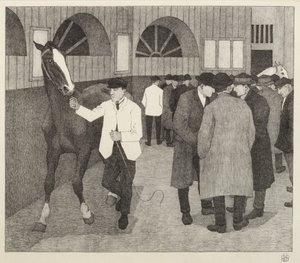 Concessionárias de cavalos no Barbican, 1921 de Robert Polhill Bevan