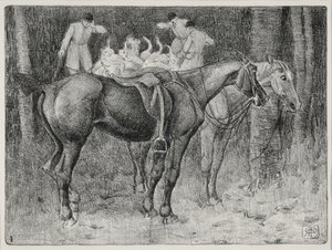 Cena de caça (litho) de Robert Polhill Bevan