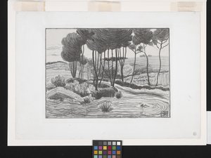 Os Choupos (litografia) de Robert Polhill Bevan