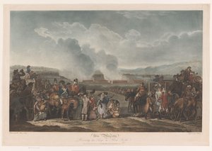 George III observa suas tropas em Blackheath Sua Majestade, revisando suas tropas em Black Heath (título no objeto) de Robert Pollard (I)