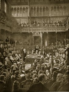Gladstone apresentando o projeto Home Rule, fevereiro de 1893