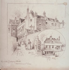 Vista traseira, de, a, antigas, Blakeney, cabeça, hospedaria, Bartholomew, perto, londres, c.1900 de Robert Randoll