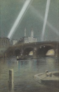 Holofotes de guerra sobre a ponte de Londres de Robert Randoll