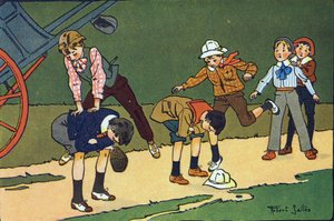 Saltar ovelhas. Gravação em "O que estamos a tocar? "por E. Weber com desenhos a aguarela de Robert Salles (1871-1929). Librairie Garnier Freres, Paris