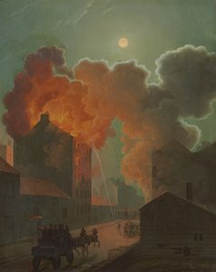 Um incêndio em Boston pelo luar, c.1830-1835