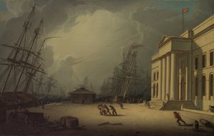 A Alfândega em Greenock, Escócia, 1828.