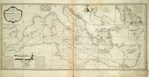 Uma nova e precisa carta do Mar Mediterrâneo a partir dos mais recentes levantamentos, verificados e regulados por observações astronómicas de Robert Sayer
