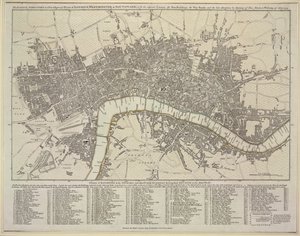 Um plano de Londres, Westminster e Southwark de Robert Sayer