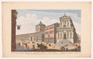 Gezicht op de kerk Santo Spirito em Sassia te Rome
Uma vista da Igreja e Hospital do Espírito Santo em Roma (título sobre o objecto)
Roma (título da série) de Robert Sayer