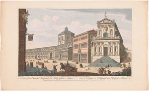 Gezicht op de kerk Santo Spirito em Sassia te Rome
Uma vista da Igreja e Hospital do Espírito Santo em Roma (título sobre o objecto)
Roma (título da série) de Robert Sayer