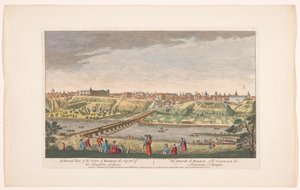 Gezicht op de stad Madrid Uma visão geral da cidade de Madrid, a capital do reino da Espanha (título no objeto) Madrid en Lisboa (título da série) de Robert Sayer