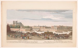 Vista da cidade de Paris tirada do Quai de Miramion
Uma vista de Paris, da igreja de Nostre Dame à Pont de la Tournelle, tirada do Quai de Miramion (...) (título sobre o objecto)
Paris (título da série) de Robert Sayer