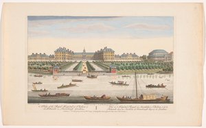 Gezicht op het Royal Hospital Chelsea en de Rotunda in Ranelagh Gardens te Londen
Uma vista do Hospital Real em Chelsea & the Rotunda em Ranelaigh Gardens (título sobre o objecto)
Londen (título da série) de Robert Sayer