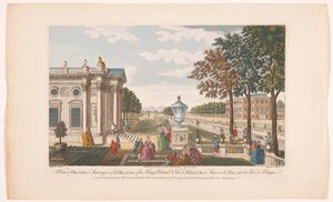 Gezicht no Schloss Pillnitz Uma vista de Bilniz na Saxônia, um dos palácios do rei da Polônia (título no objeto) Saksen (título da série) de Robert Sayer