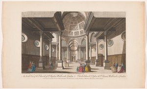 Uma vista interior da igreja de St Stephen Walbrook em Londres
Uma vista interior da igreja de St Stephen Walbrooke London (título sobre o objecto)
Londres (título da série) de Robert Sayer