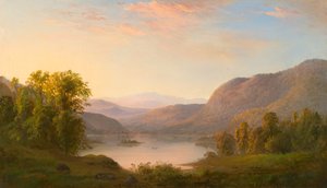 Uma vista nas montanhas Laurentian, perto de Quebec