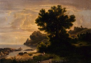 Paisagem com a família à beira do lago, 1858. de Robert Seldon Duncanson