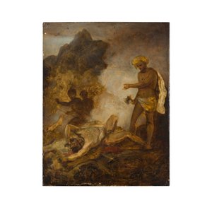 Don Raphael e seus companheiros surpreendidos por corsários (óleo sobre papel colocado no painel) de Robert Smirke